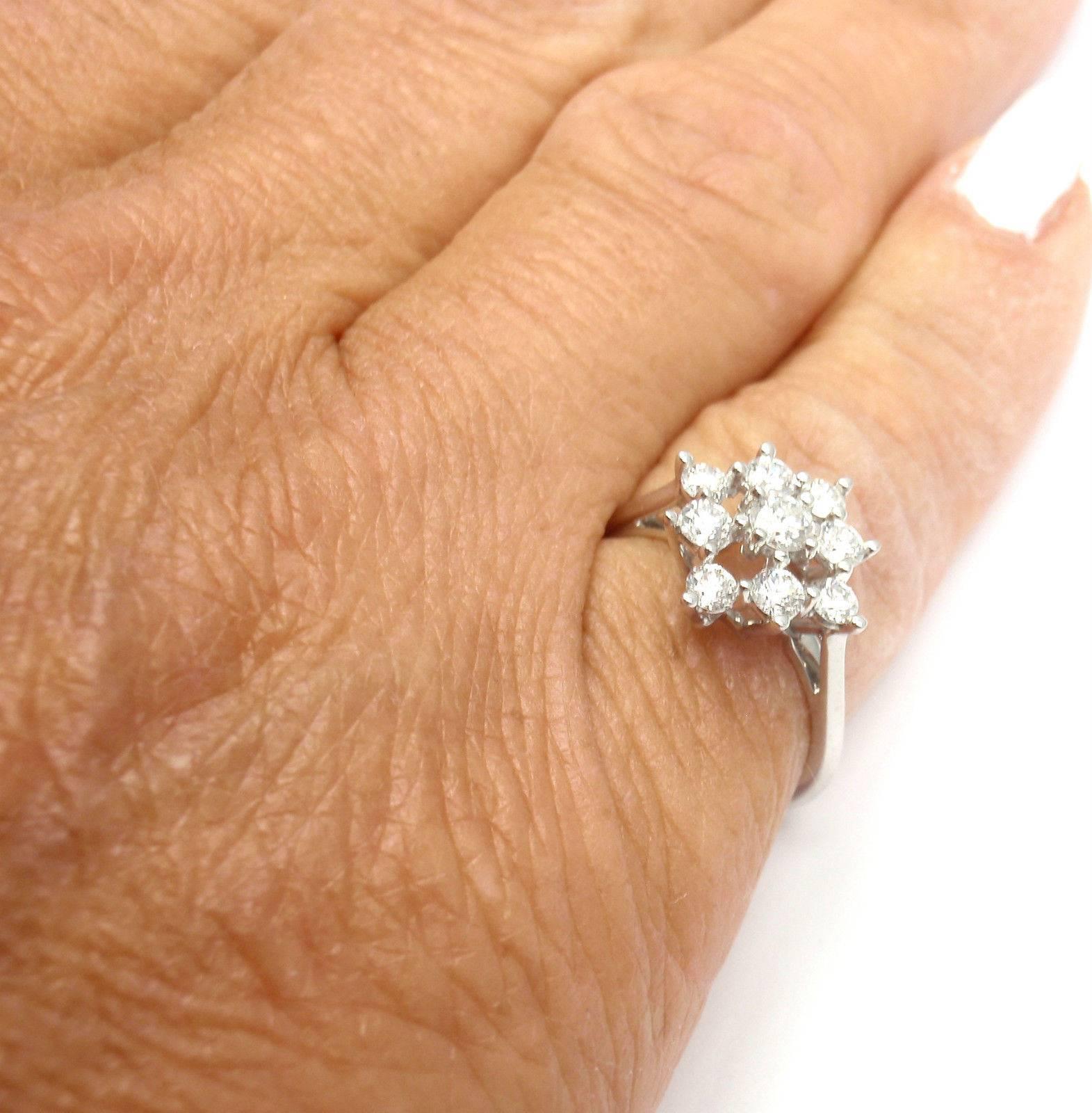 Tiffany & Co. Diamond Cluster Cocktail Platinum Ring 1