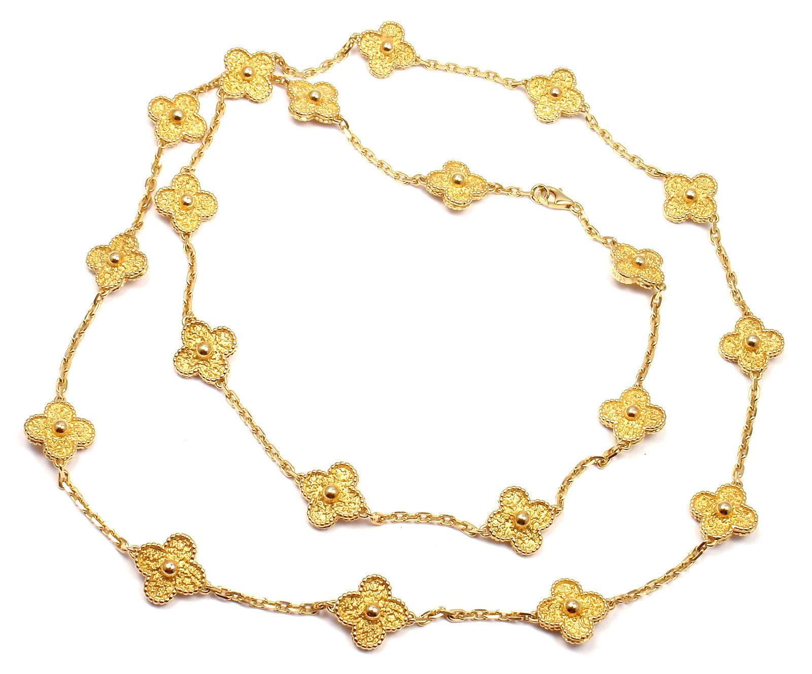 Van Cleef & Arpels Vintage Alhambra Gold 20 Motif Necklace 1