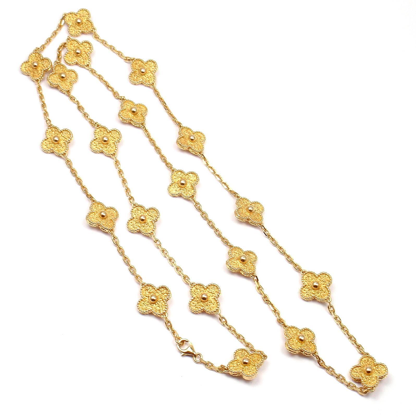 Van Cleef & Arpels Vintage Alhambra Gold 20 Motif Necklace 2