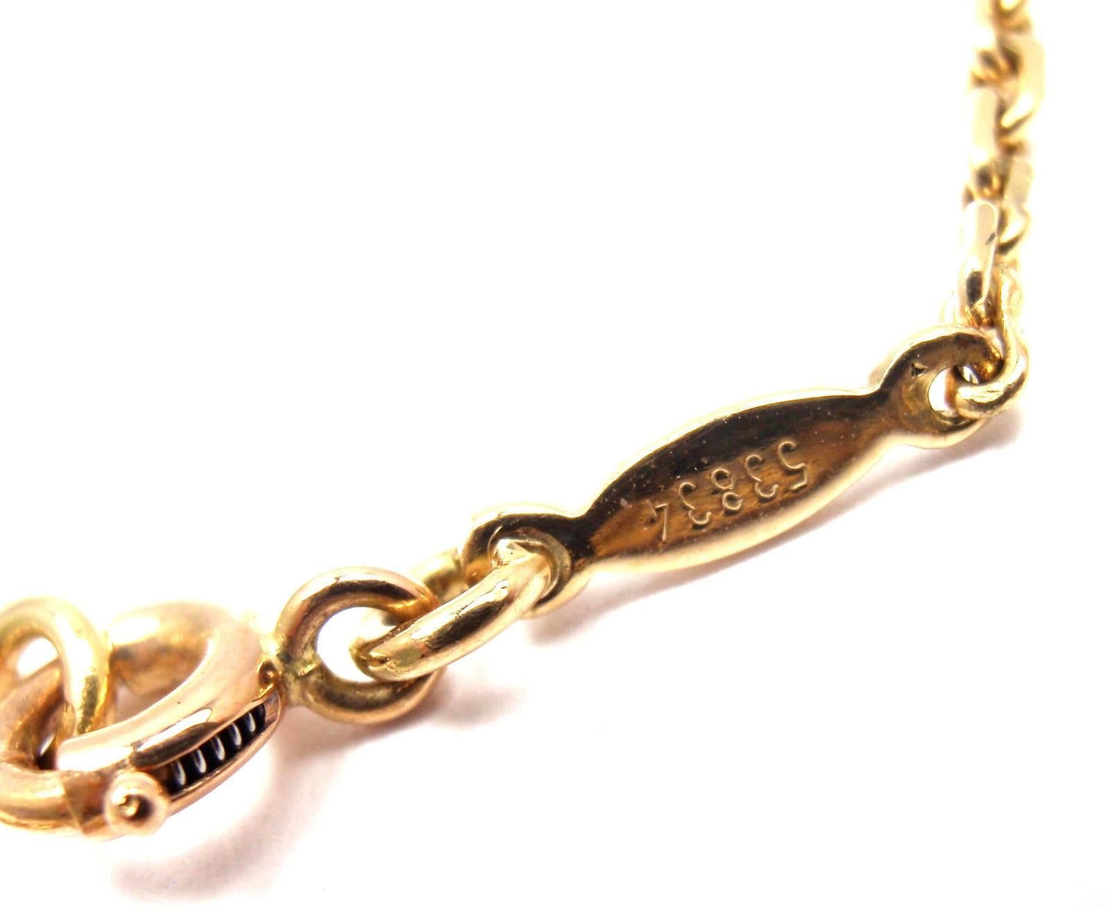 Women's or Men's Hermes Paris Round H Yellow Gold Pendant Necklace
