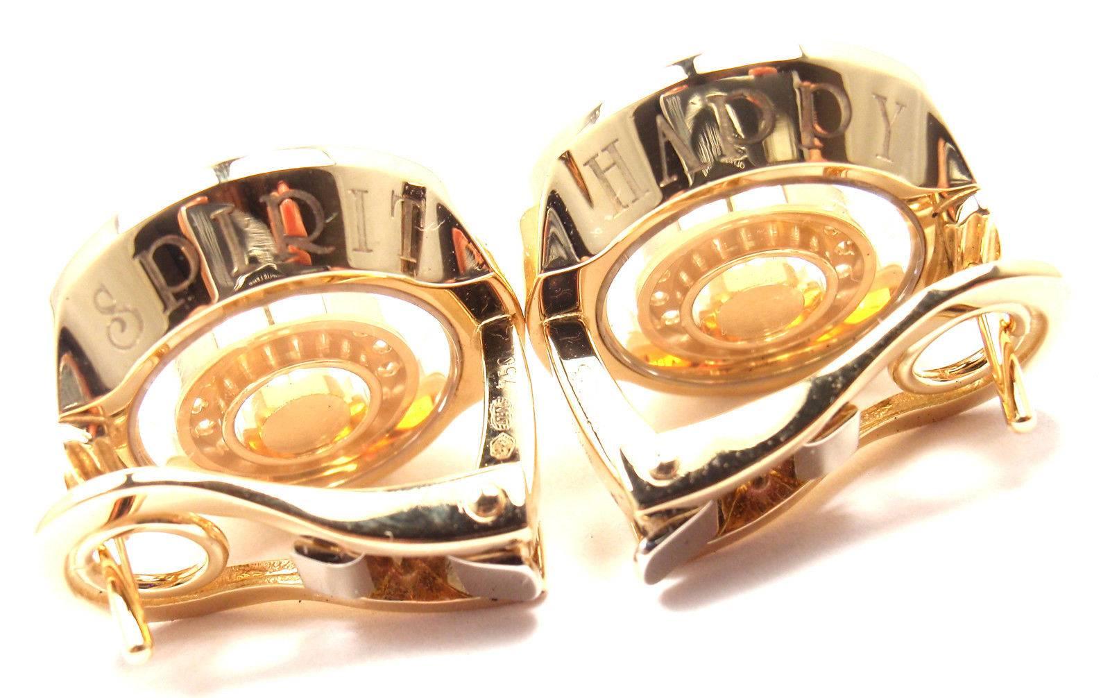 Chopard Happy Spirit Diamant-Ohrringe aus Gelbgold 3