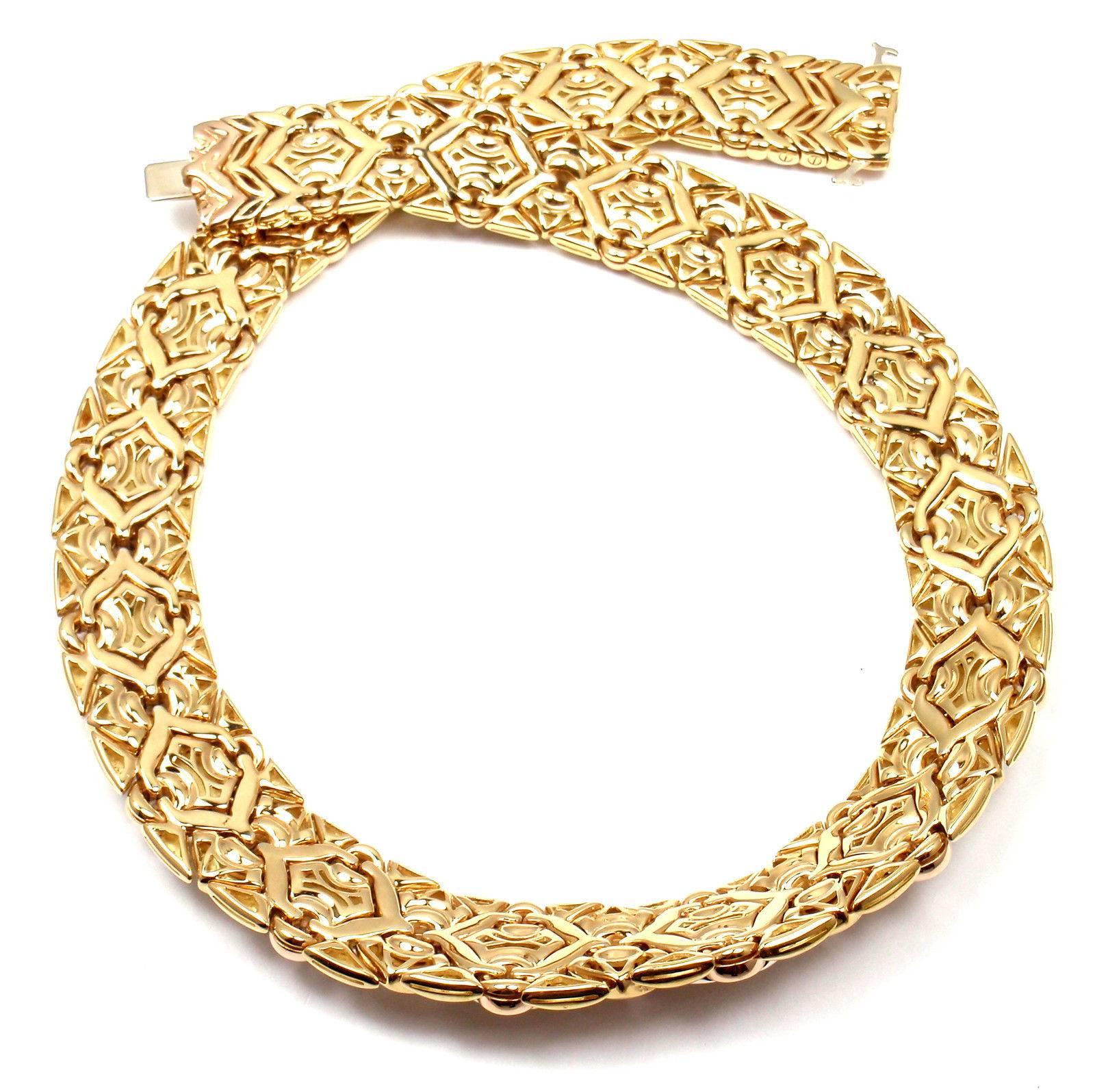 Bulgari Wide Tri-Color Gold Collar Necklace 3