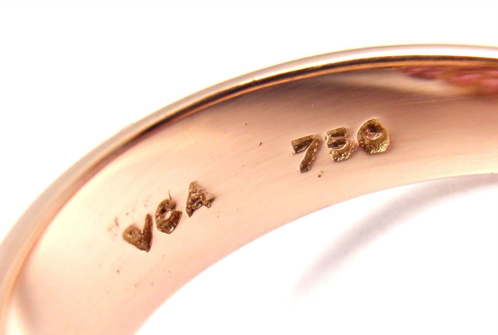 Women's or Men's Van Cleef & Arpels Pink Sapphire Diamond Flower Rose Gold Ring