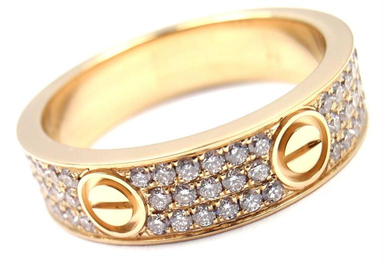 cartier love diamond paved ring