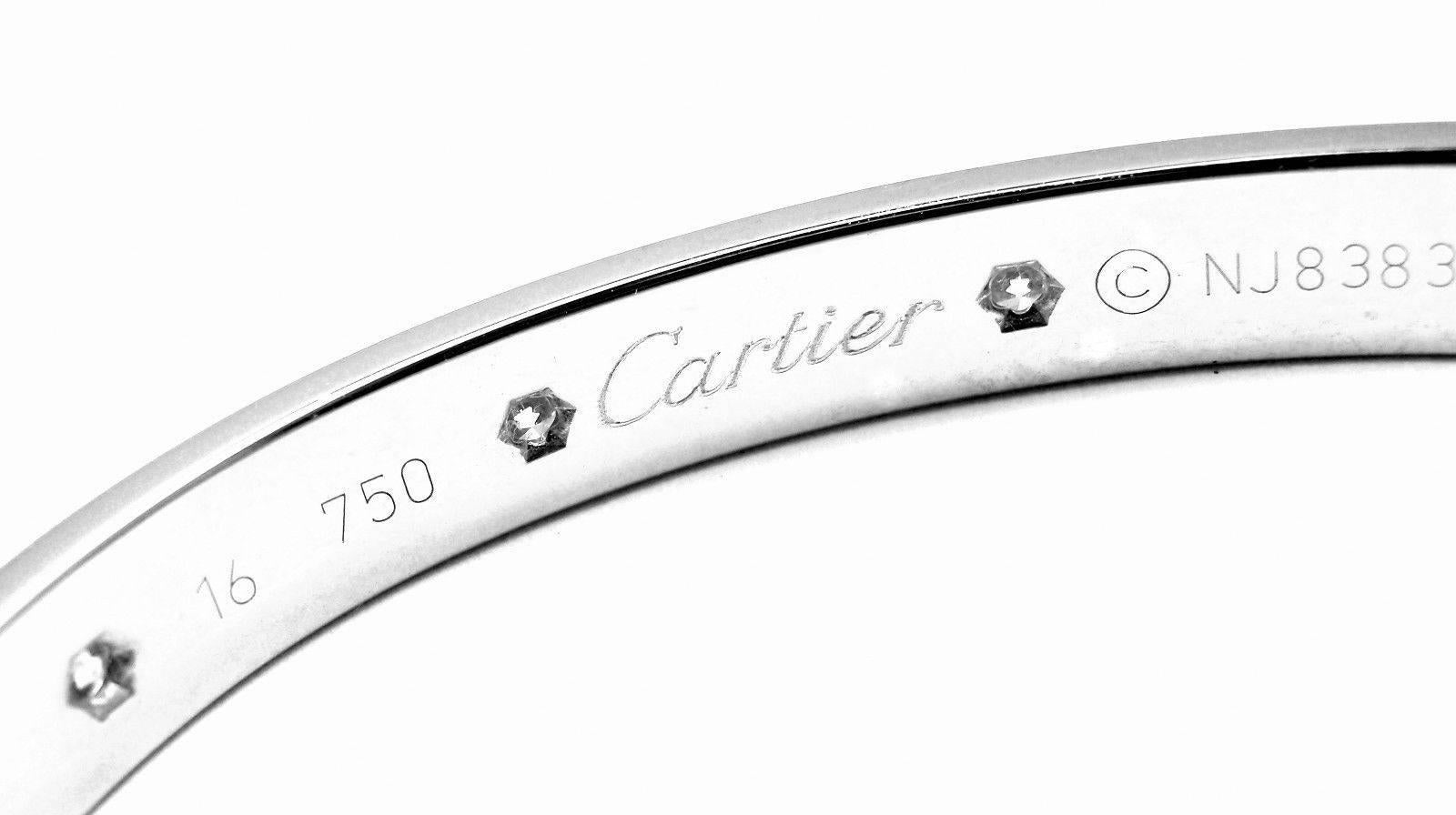 Cartier Ten Diamond White Gold Love Bangle Bracelet 3