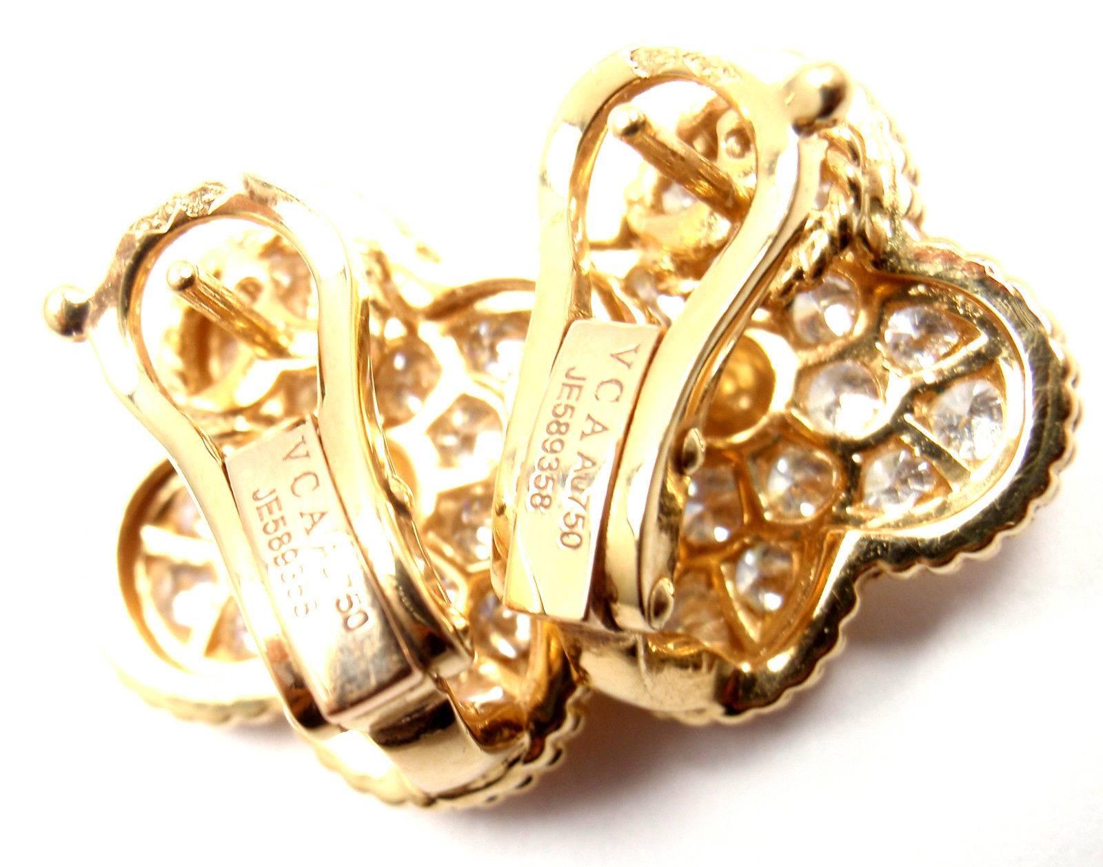 Van Cleef & Arpels Magic Diamond Alhambra Large Yellow Gold Earrings 3