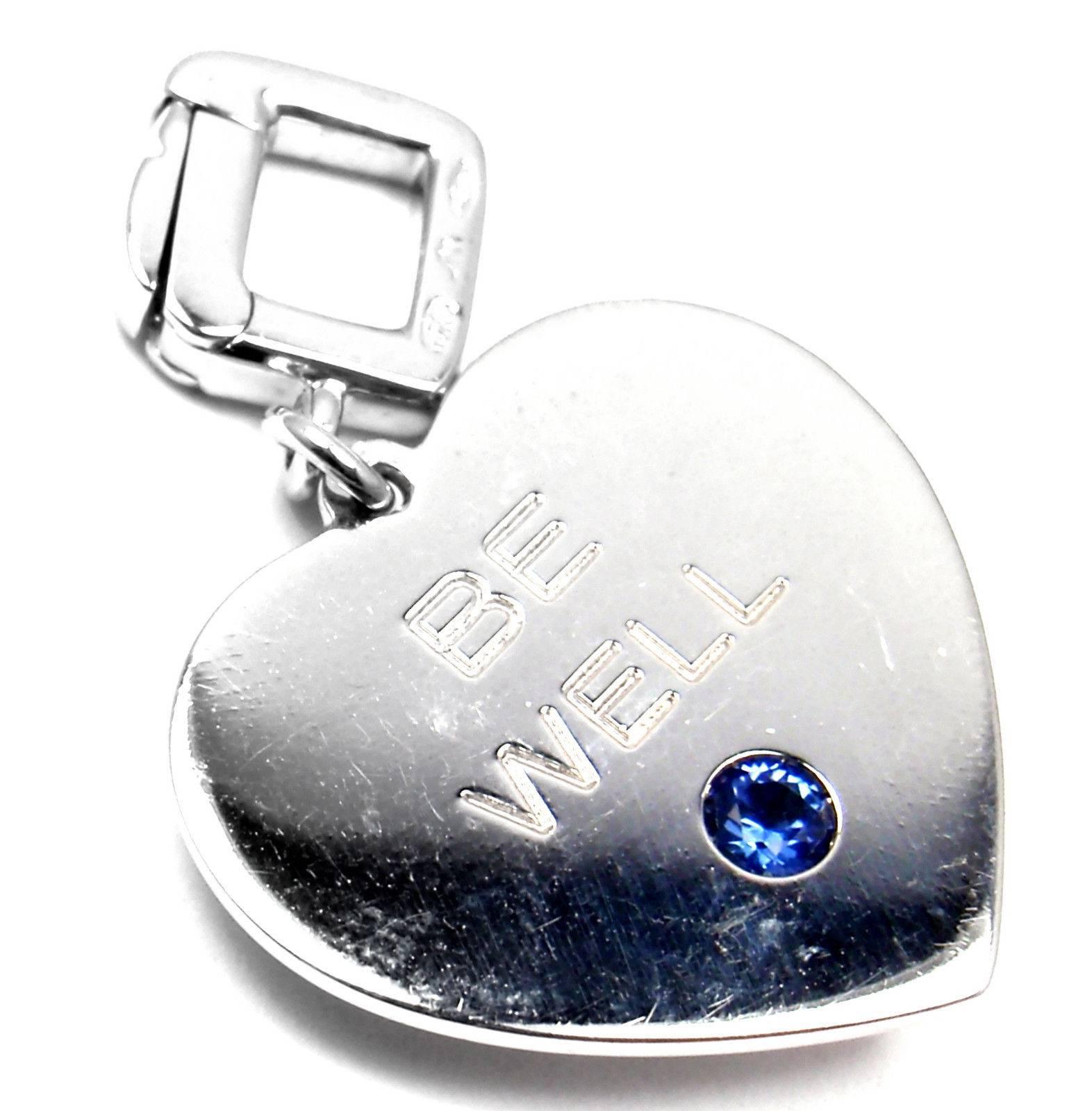 Louis Vuitton Be Well Lion Sapphire Enamel White Gold Charm Pendant In New Condition In Holland, PA