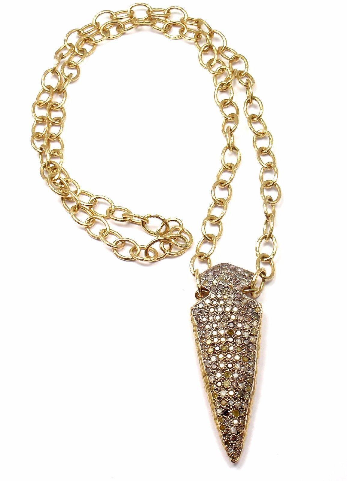 Loree Rodkin Diamond Arrowhead Gold Pendant Necklace Estate of Jackie Collins 1