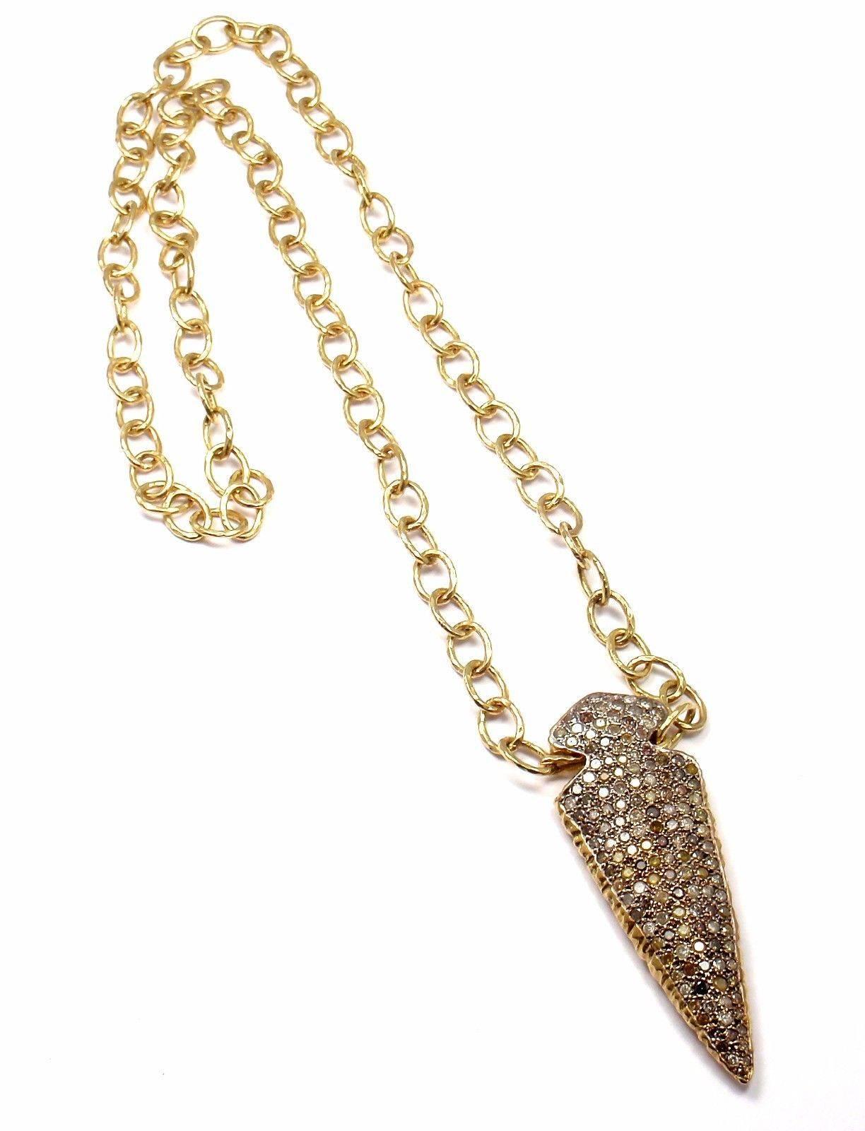 Loree Rodkin Diamond Arrowhead Gold Pendant Necklace Estate of Jackie Collins 2