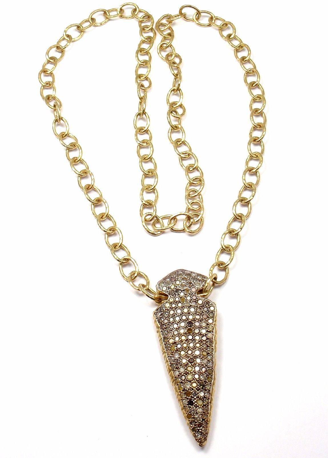 Loree Rodkin Diamond Arrowhead Gold Pendant Necklace Estate of Jackie Collins 5