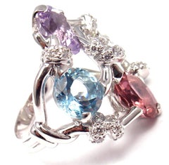 Chanel Venitienne Diamond Tourmaline Beryl Aquamarine Amethyst White Gold Ring