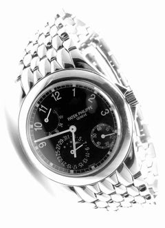 Patek Philippe Stainless Steel Neptune Moonphase Power Reserve Wristwatch