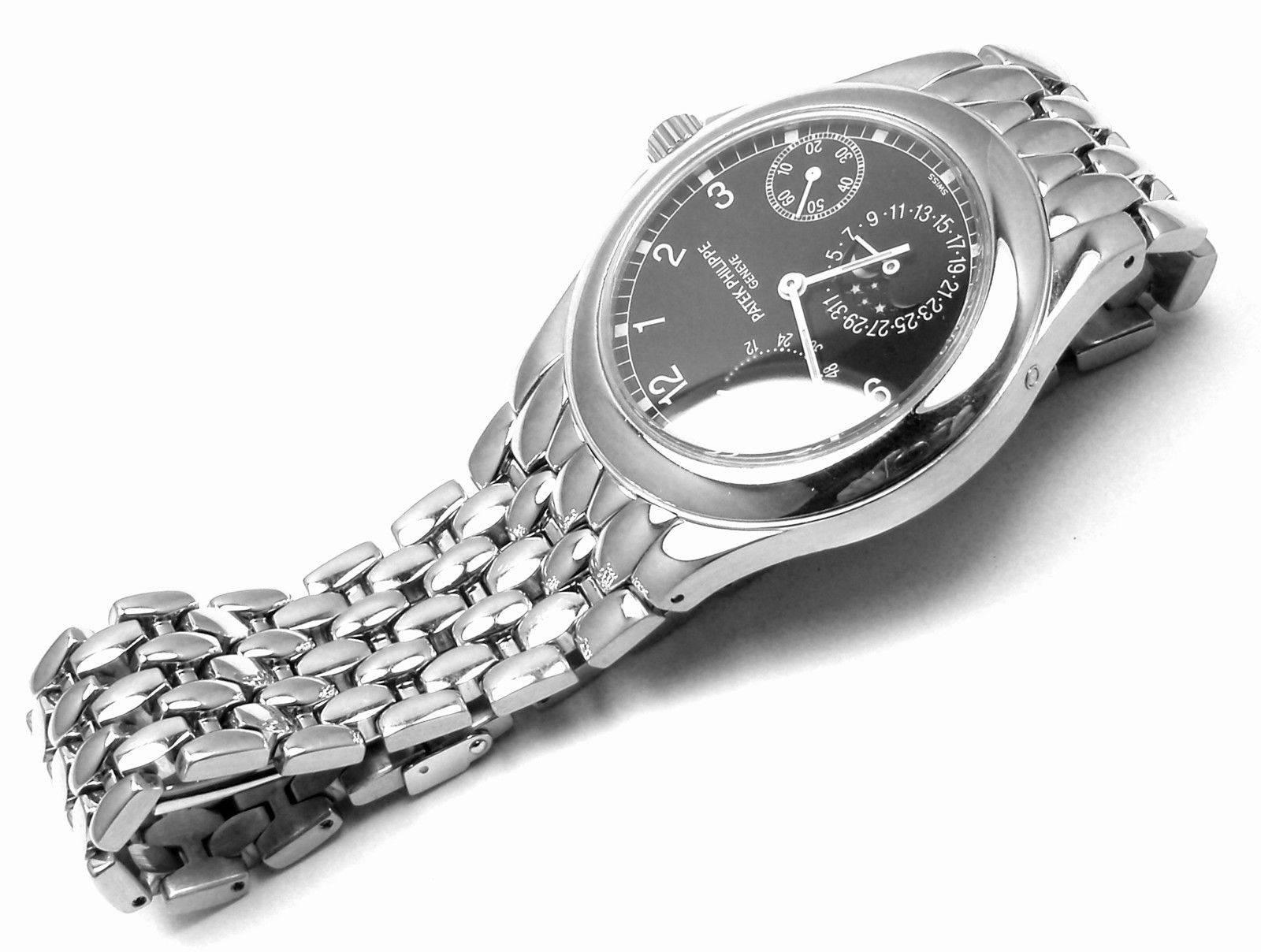 Women's or Men's Patek Philippe Stainless Steel Neptune Moonphase Power Reserve Wristwatch