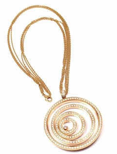 Chopard Happy Spirit Diamond Yellow Gold Large Pendant Necklace