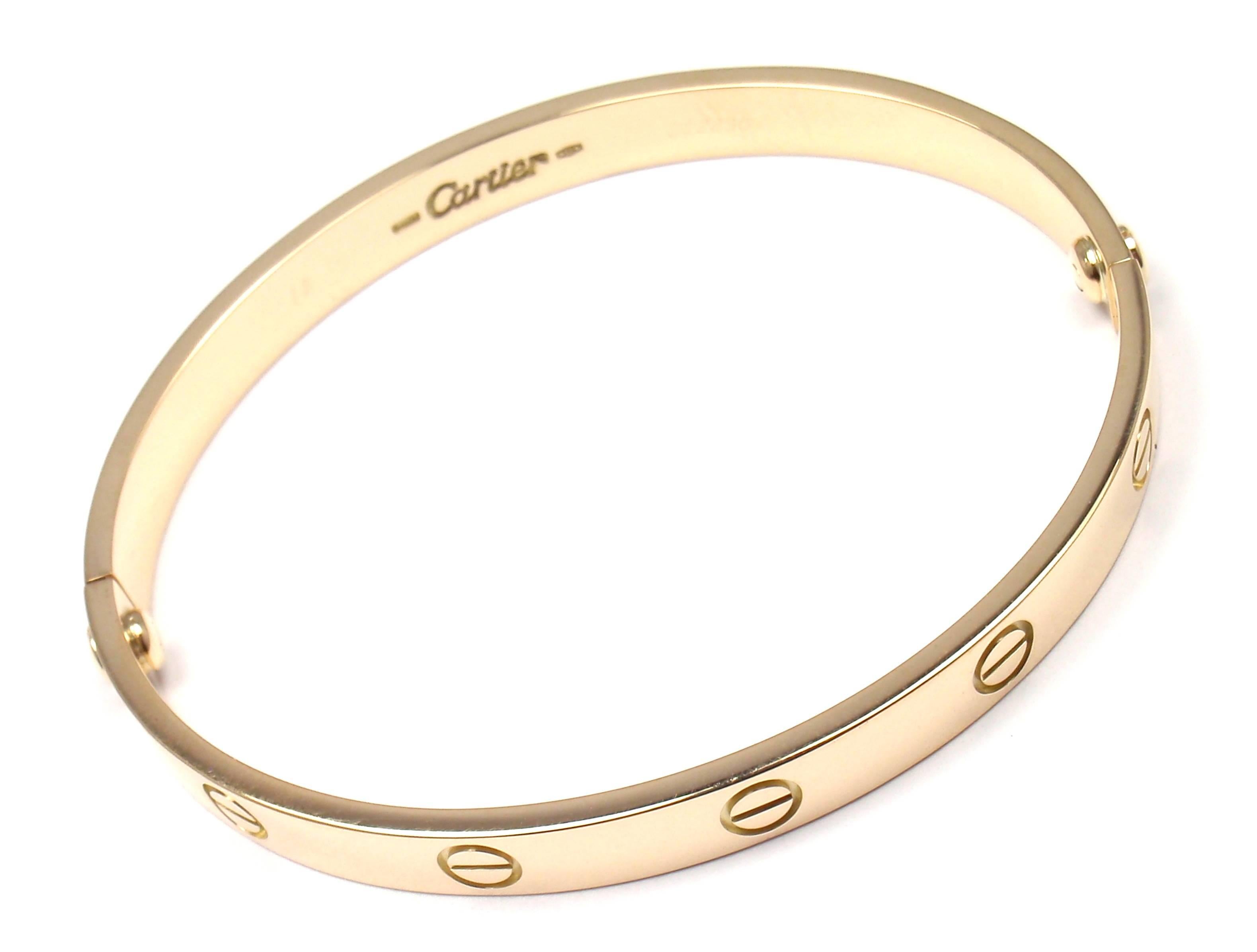 Cartier Love Yellow Gold Bangle Bracelet In New Condition In Holland, PA