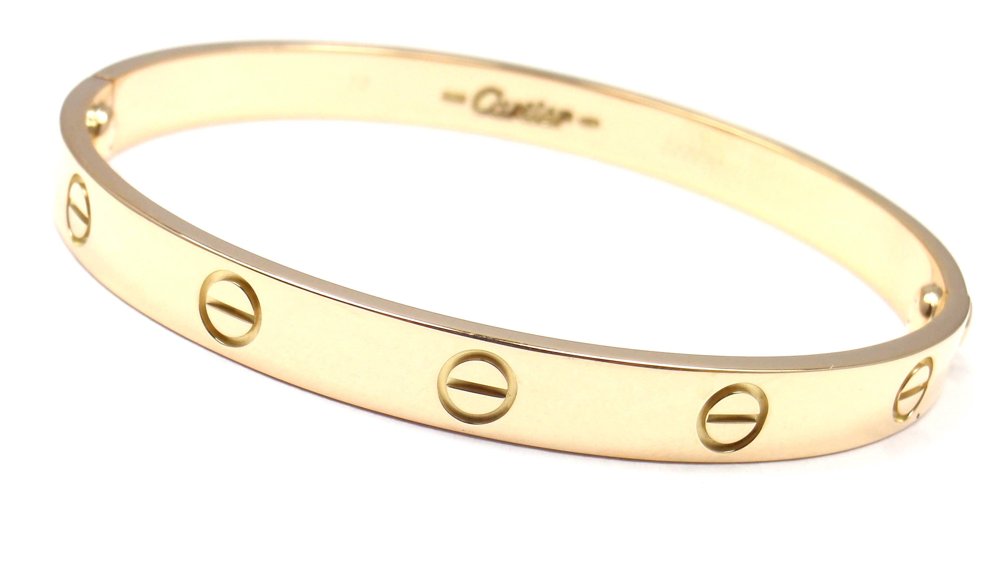 Women's or Men's Cartier Love Yellow Gold Bangle Bracelet