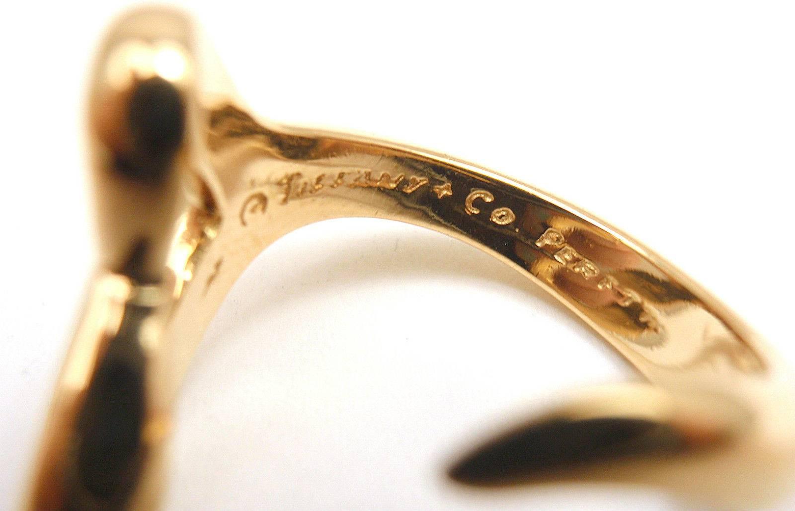 Tiffany & Co. Elsa Peretti Open Heart Yellow Gold Ring In New Condition In Holland, PA