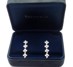 Tiffany & Co. Lace Diamond Five Flower Drop Dangle Platinum Earrings