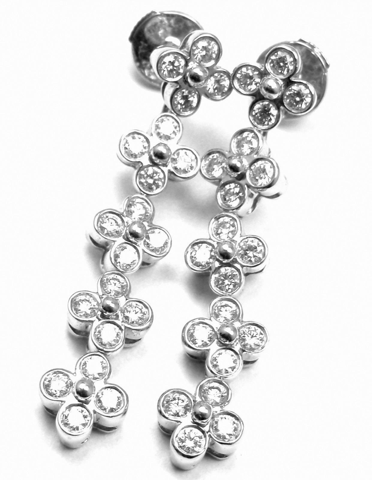 tiffany platinum diamond drop earrings