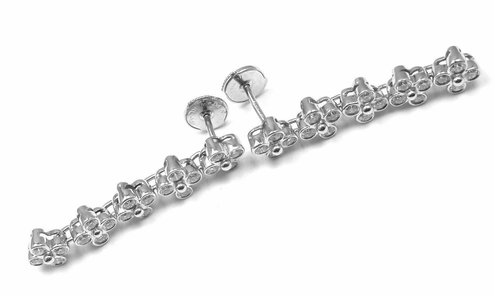 Tiffany & Co. Lace Diamond Five Flower Drop Dangle Platinum Earrings 3
