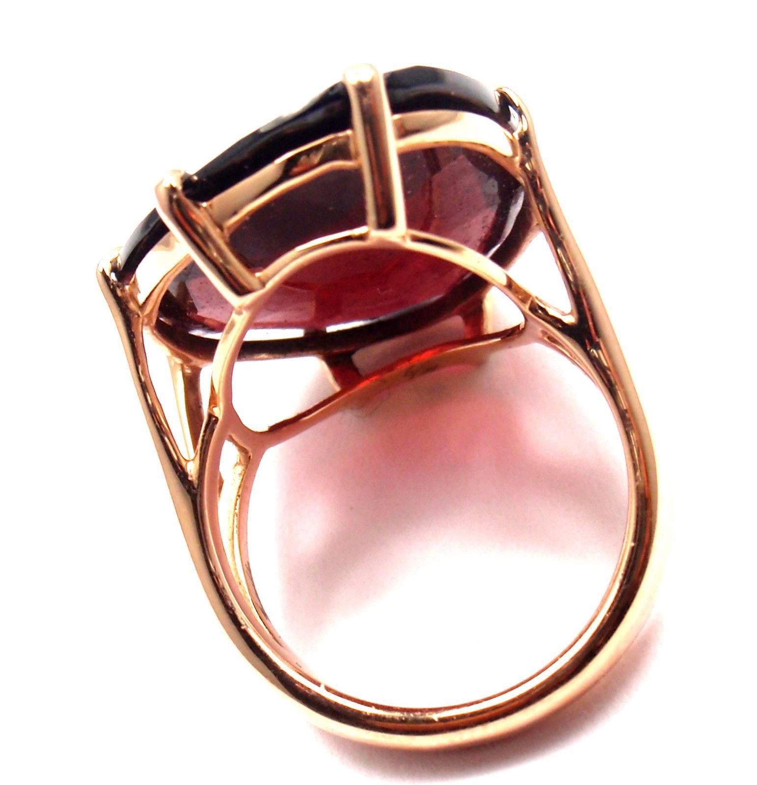 Women's or Men's Annoushka Large Garnet Rose Gold Ring