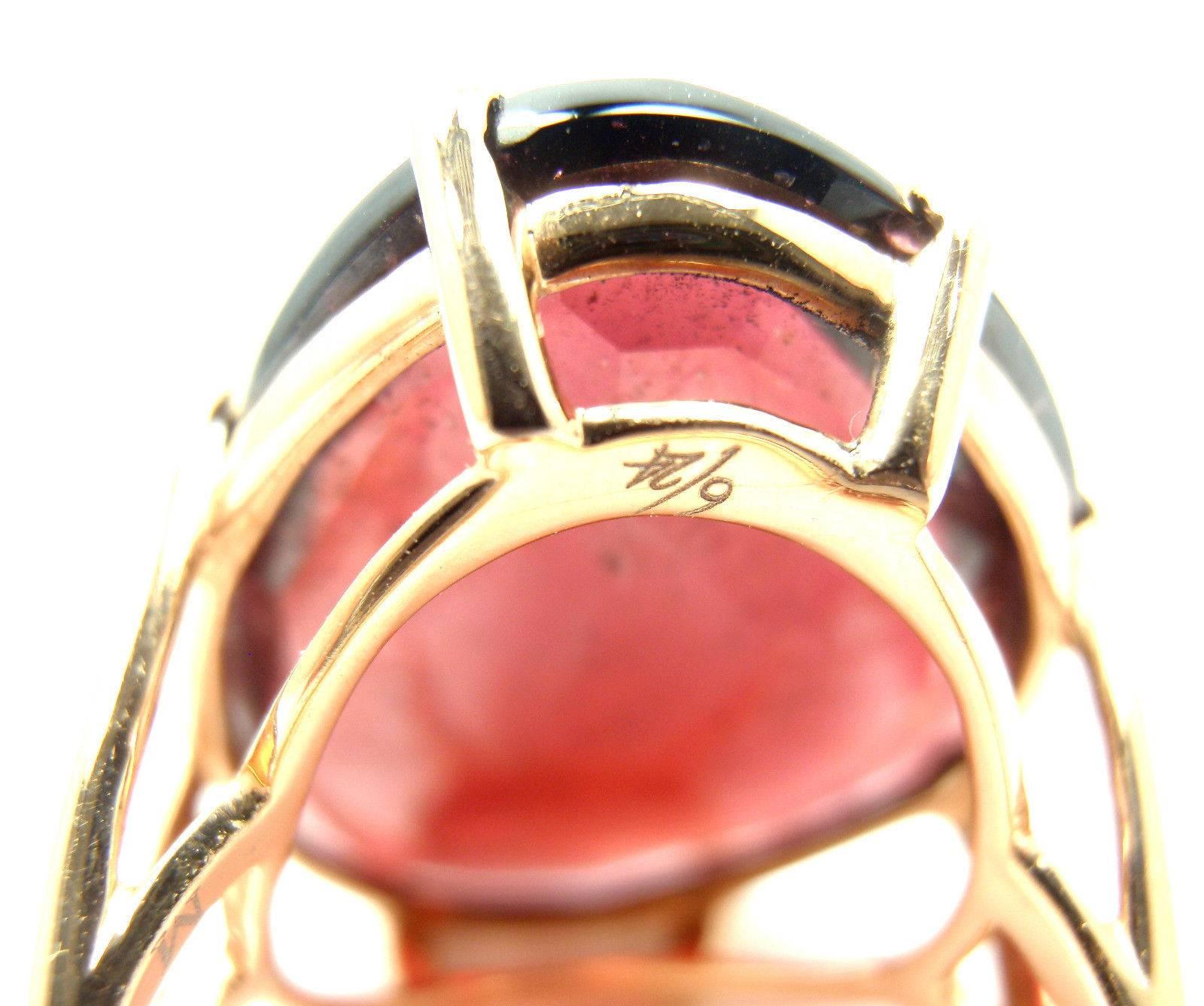 Annoushka Large Garnet Rose Gold Ring 4