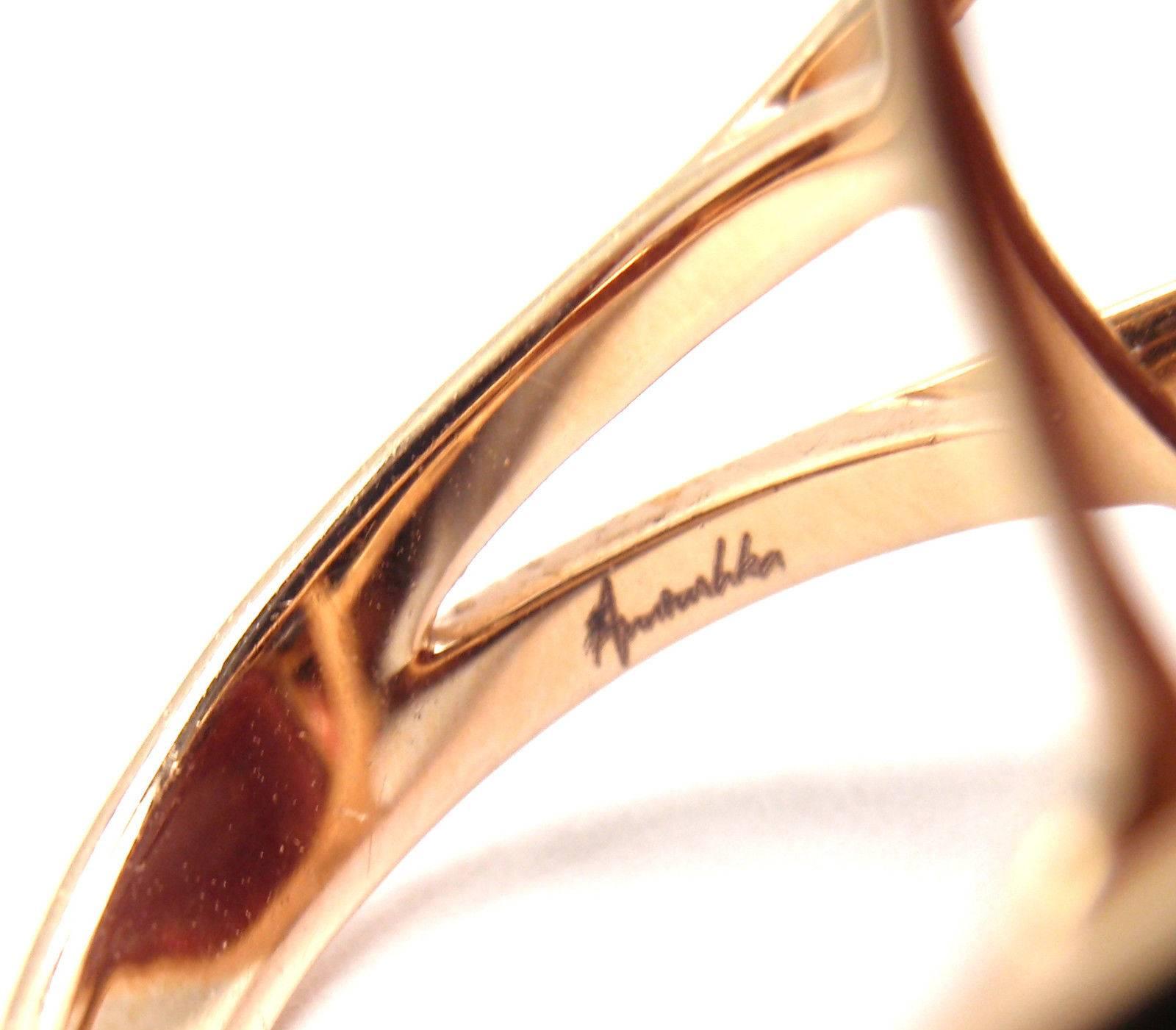 Annoushka Large Garnet Rose Gold Ring 5