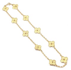 Van Cleef & Arpels Vintage Alhambra Ten Motif Gold Necklace