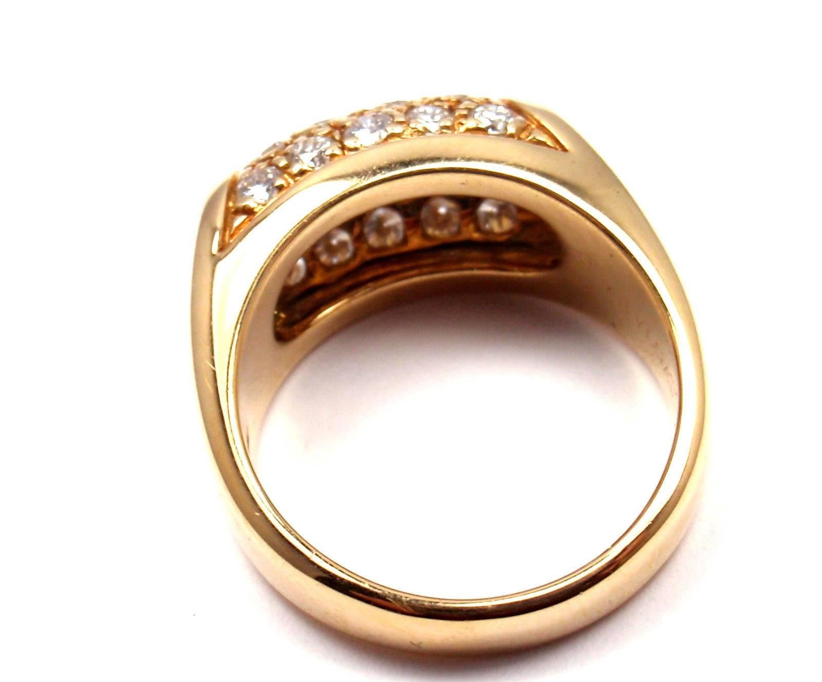 Women's or Men's Bulgari Diamond Yellow Gold Band Ring