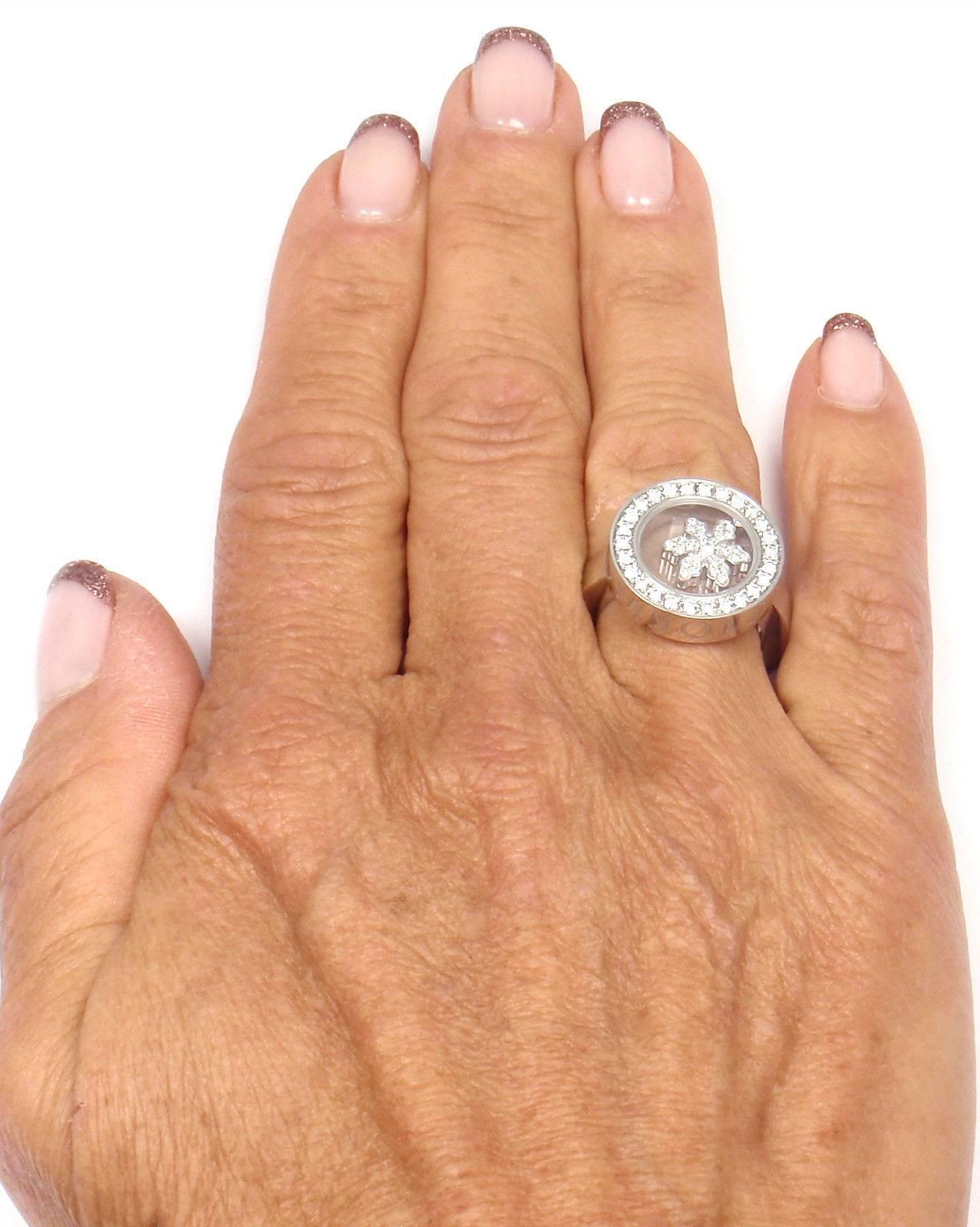 Chopard Happy Diamond Snowflake White Gold Ring In New Condition In Holland, PA