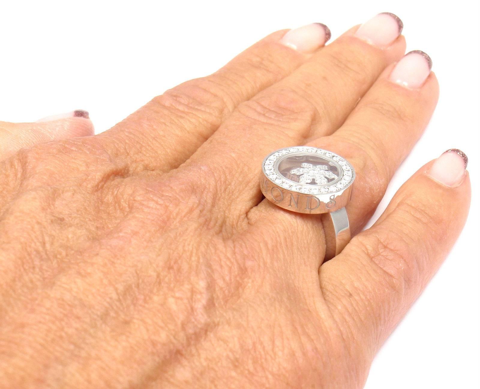 Women's or Men's Chopard Happy Diamond Snowflake White Gold Ring