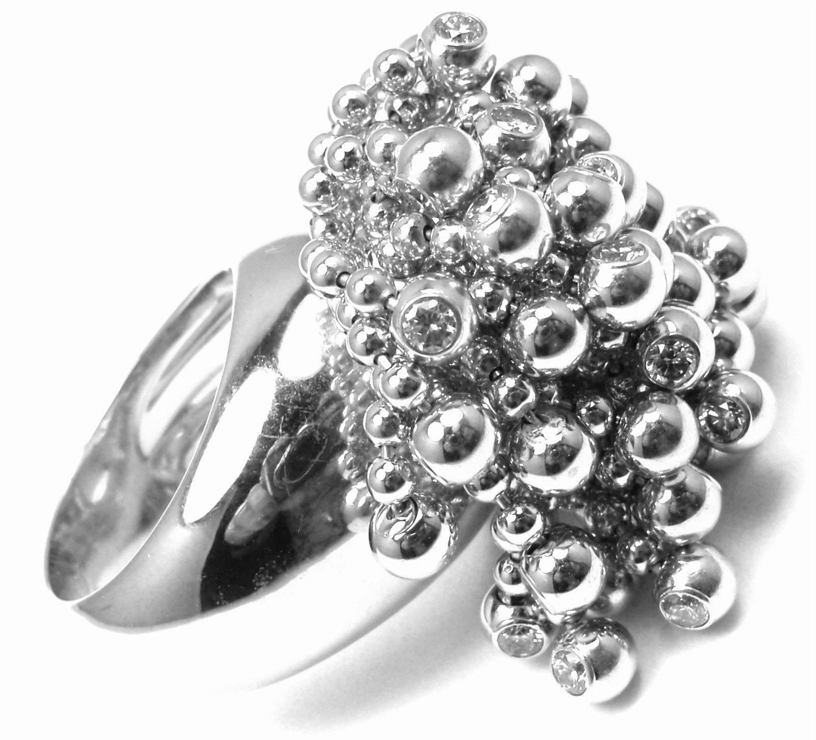 Women's or Men's Cartier Perruque Paris Nouvelle Vague Diamond White Gold Ring