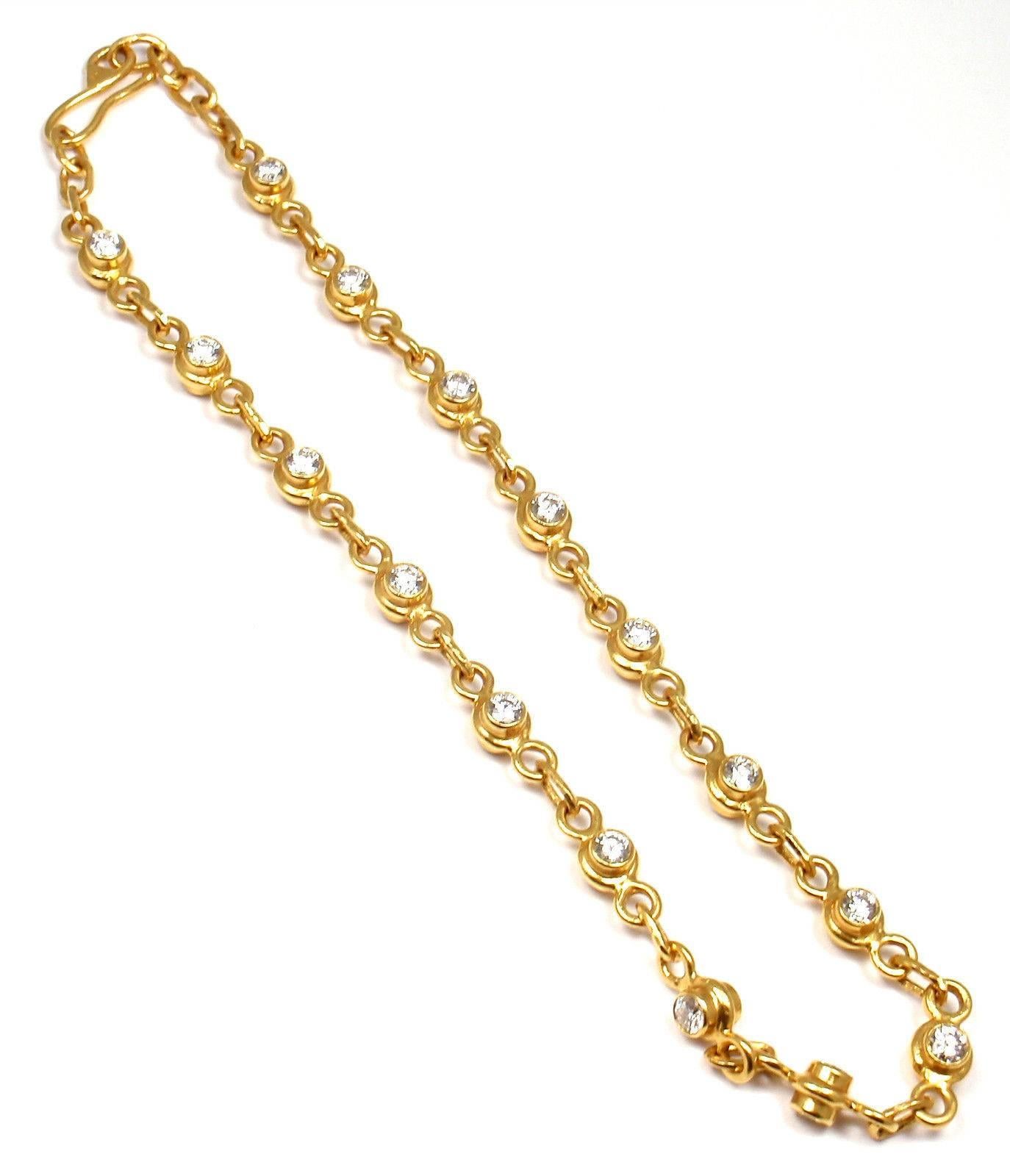 Jean Mahie Diamond Yellow Sapphire Reversible Link Necklace 4