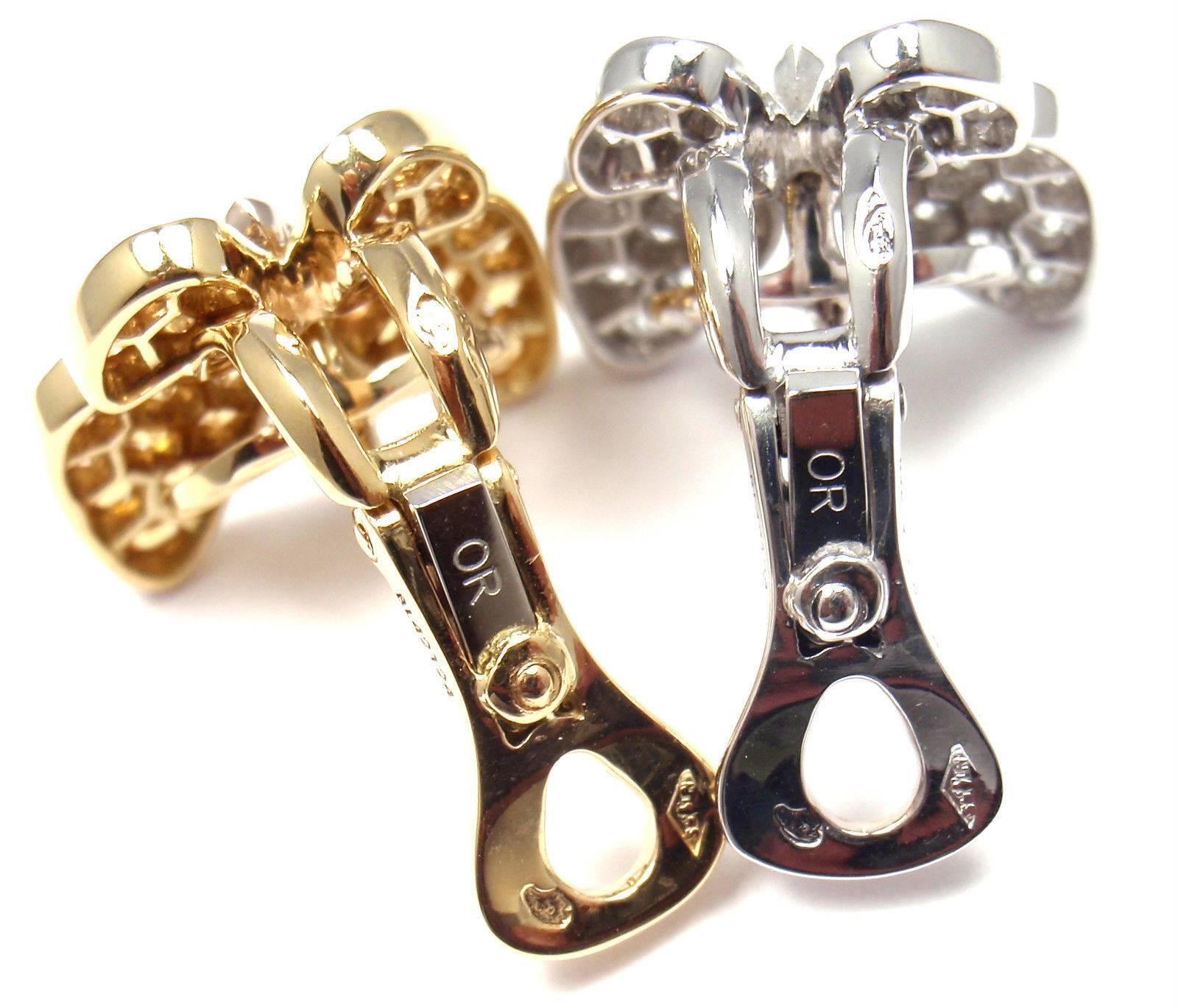 Van Cleef & Arpels Two Butterfly Diamond Yellow Sapphire Gold Earrings 2