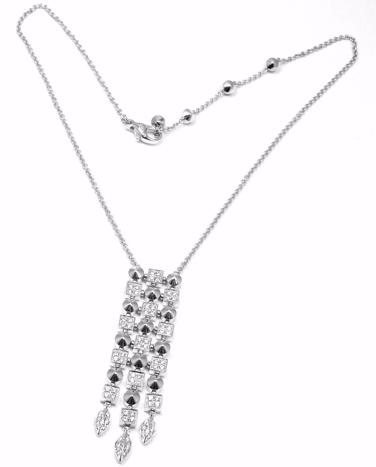 Bulgari Lucea Diamond White Gold Pendant Necklace In New Condition In Holland, PA