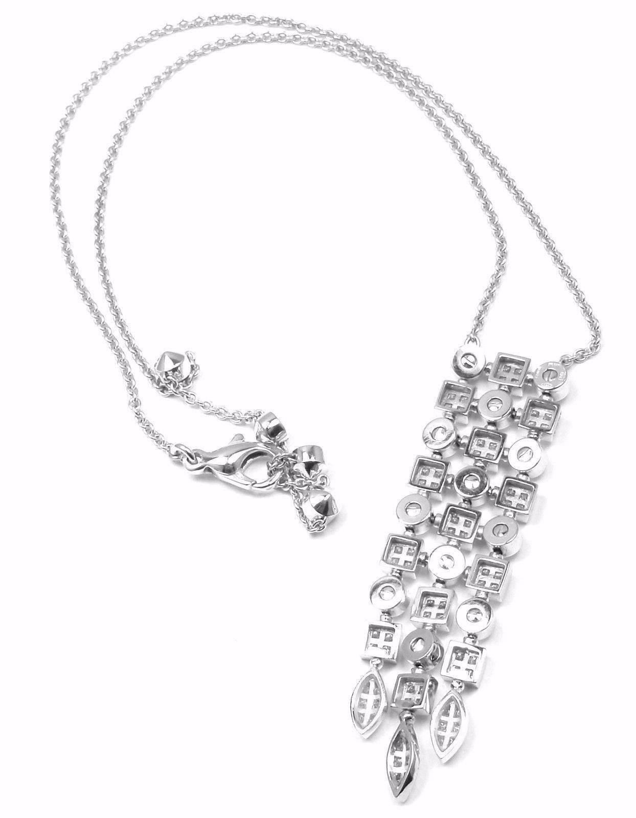 Women's or Men's Bulgari Lucea Diamond White Gold Pendant Necklace
