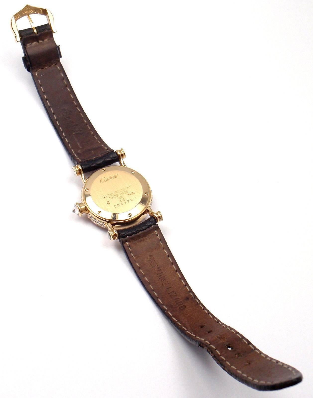Women's Cartier Ladies Yellow Gold Diamond Diabolo Quartz Wristwatch