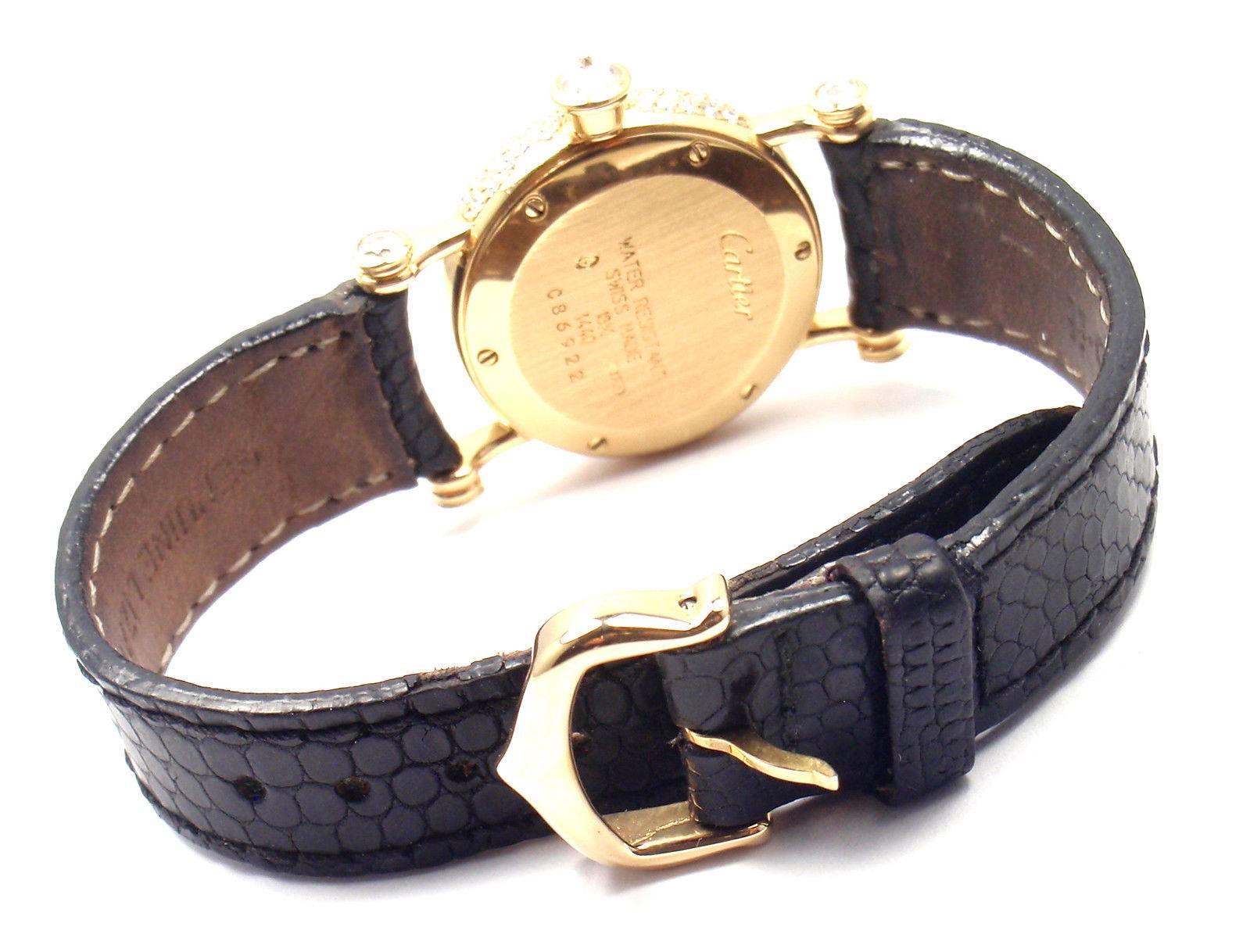 Cartier Ladies Yellow Gold Diamond Diabolo Quartz Wristwatch 2
