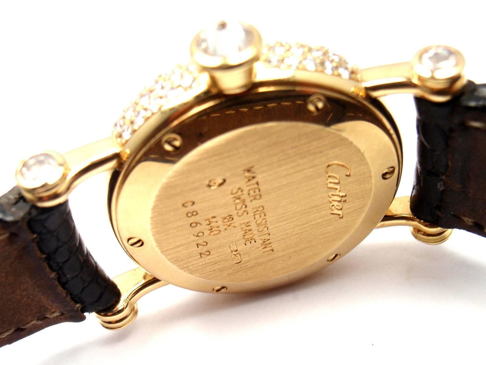 Cartier Ladies Yellow Gold Diamond Diabolo Quartz Wristwatch 3