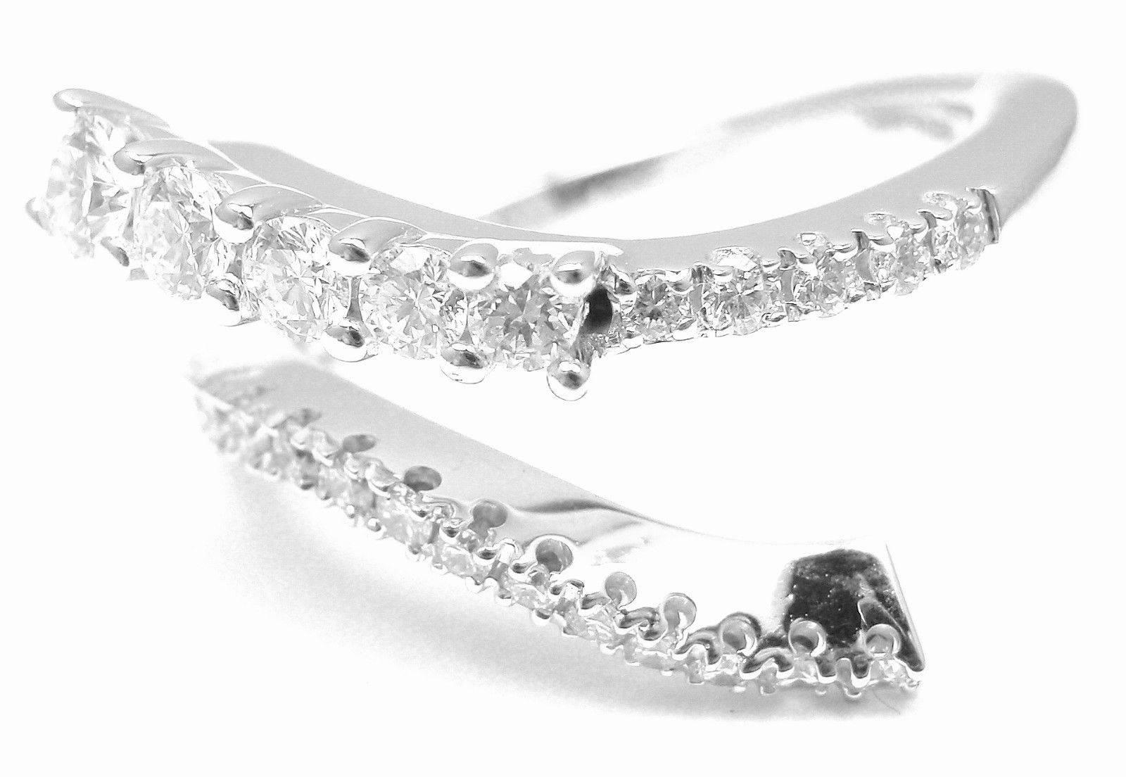 18k White Gold Diamond Eden Band Ring by Damiani.
With Round brilliant cut diamonds VS1 clarity, G color 
total weight approx. 0.65ct
This ring comes with Box, Certificate and Tag.
Retail Price: $8,590.00
Details:
Size: 7
Weight: 5 grams
Width: