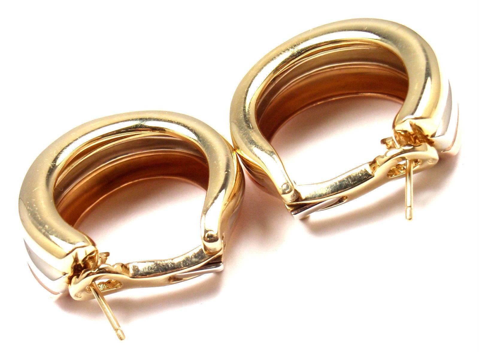 Cartier Large Size Trinity Hoop Tri-Color Gold Earrings 3
