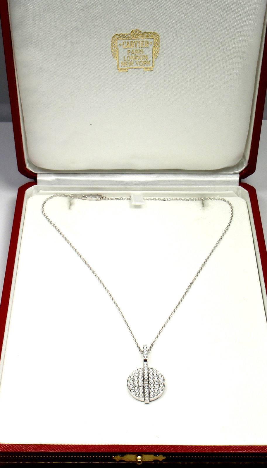 Cartier Himalia Pave Set Diamond White Gold Large Pendant Necklace 1