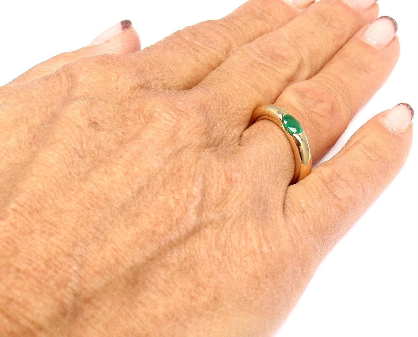Cartier Emerald Ellipse Yellow Gold Band Ring 3