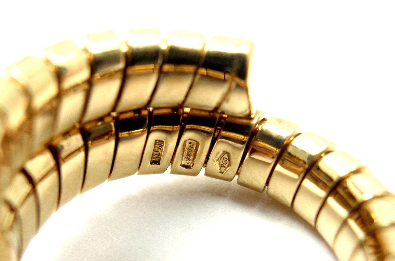 Bulgari Tubogas Ruby Coil Snake Yellow Gold Ring 2