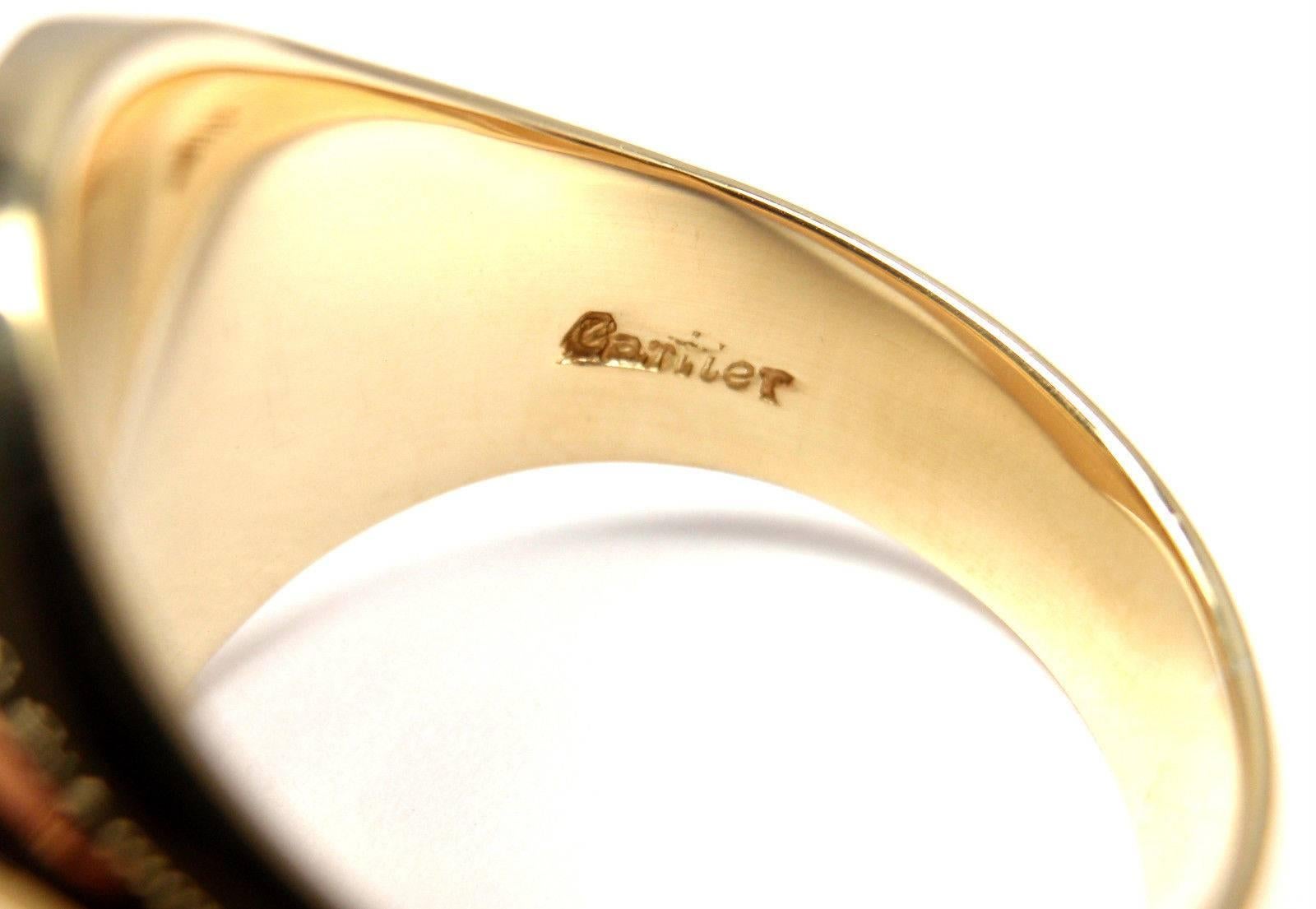 Vintage Cartier Oval Shape Signet Yellow Gold Ring In New Condition In Southampton, PA