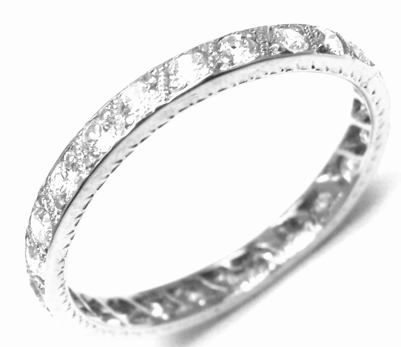 Vintage Tiffany & Co. Diamond Eternity Wedding Platinum Band Ring 2
