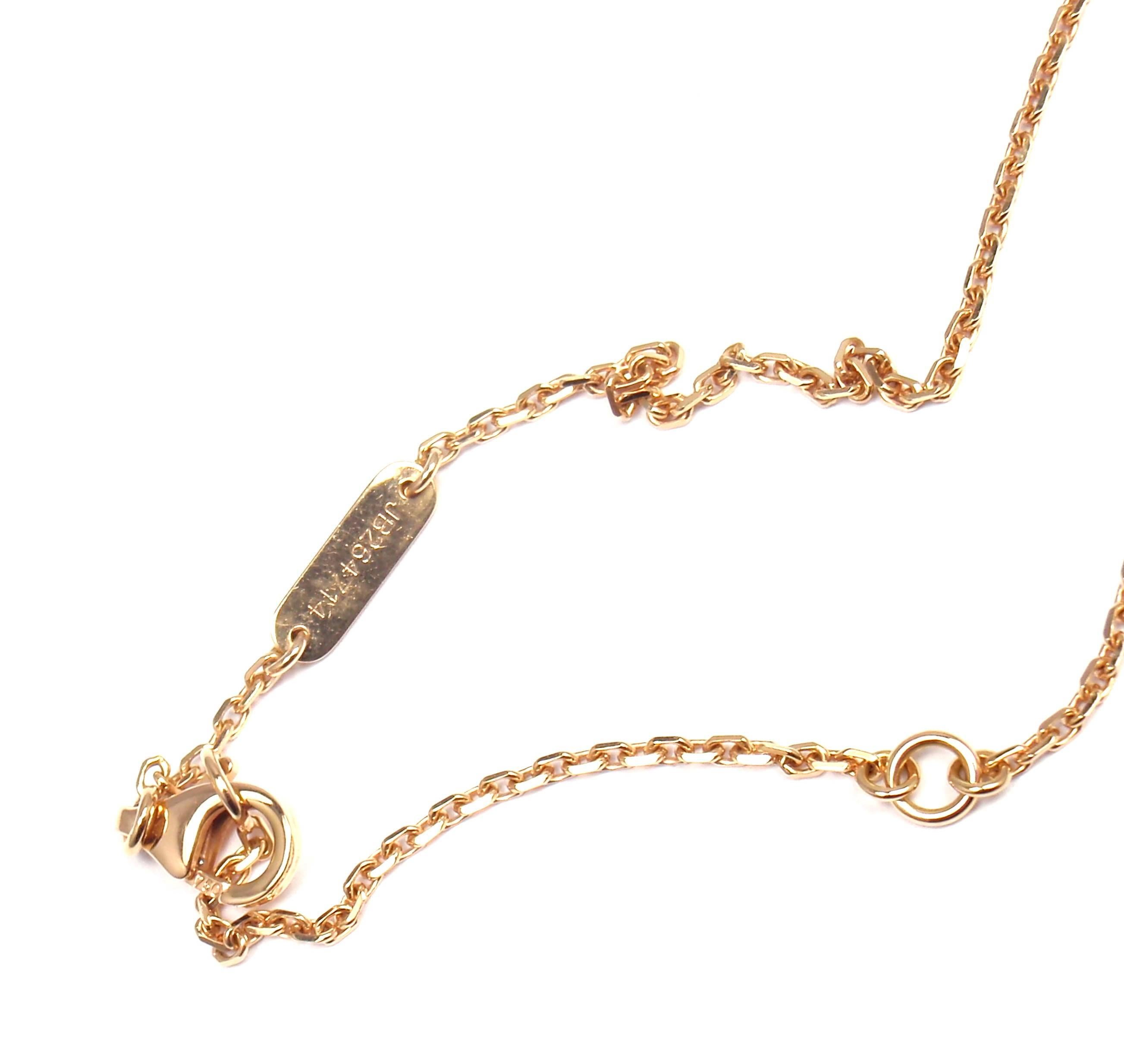 Van Cleef & Arpels Ltd Ed Alhambra Diamond Mother-of-Pearl Rose Gold Necklace 1