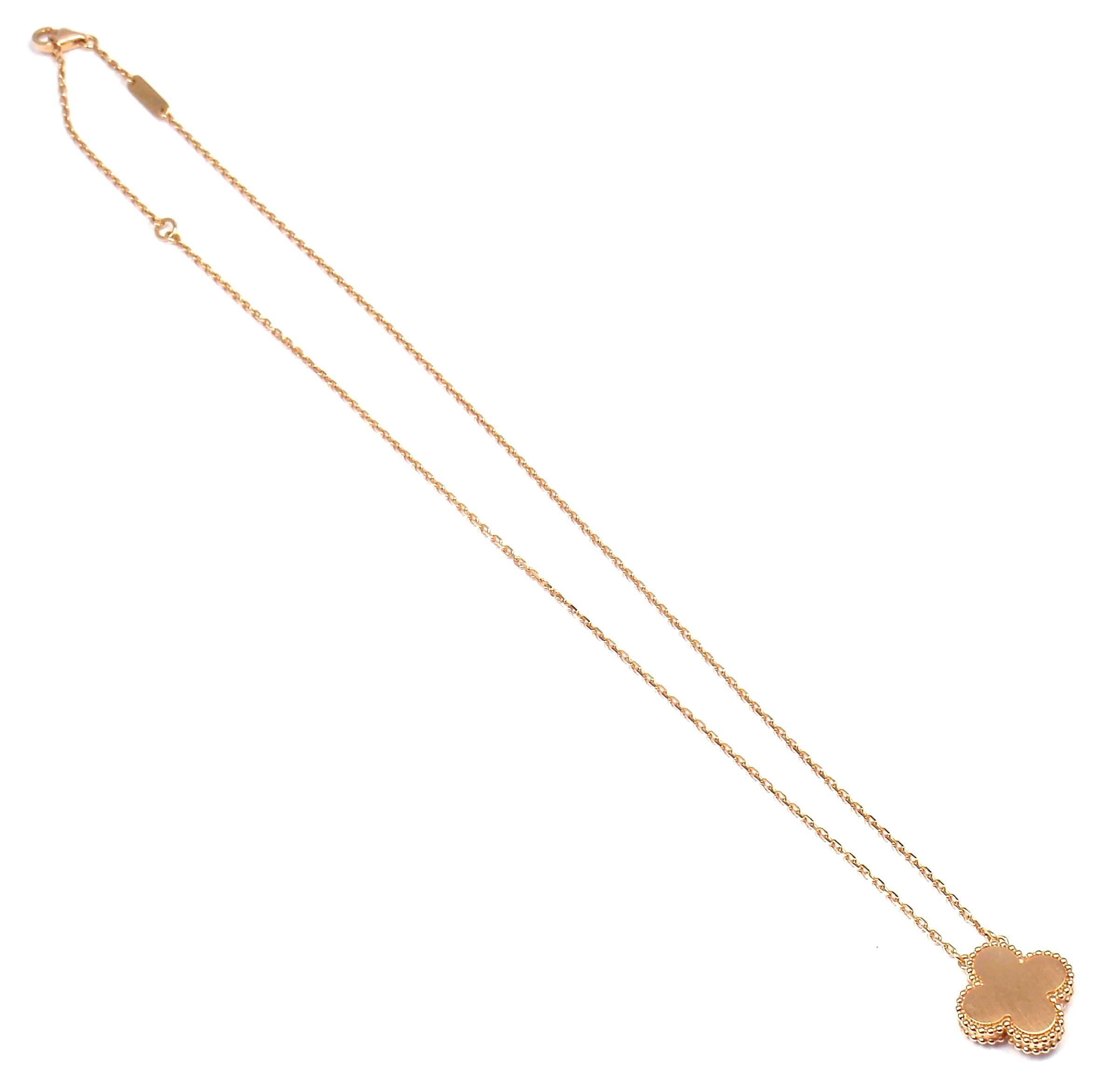 Van Cleef & Arpels Ltd Ed Alhambra Diamond Mother-of-Pearl Rose Gold Necklace 2