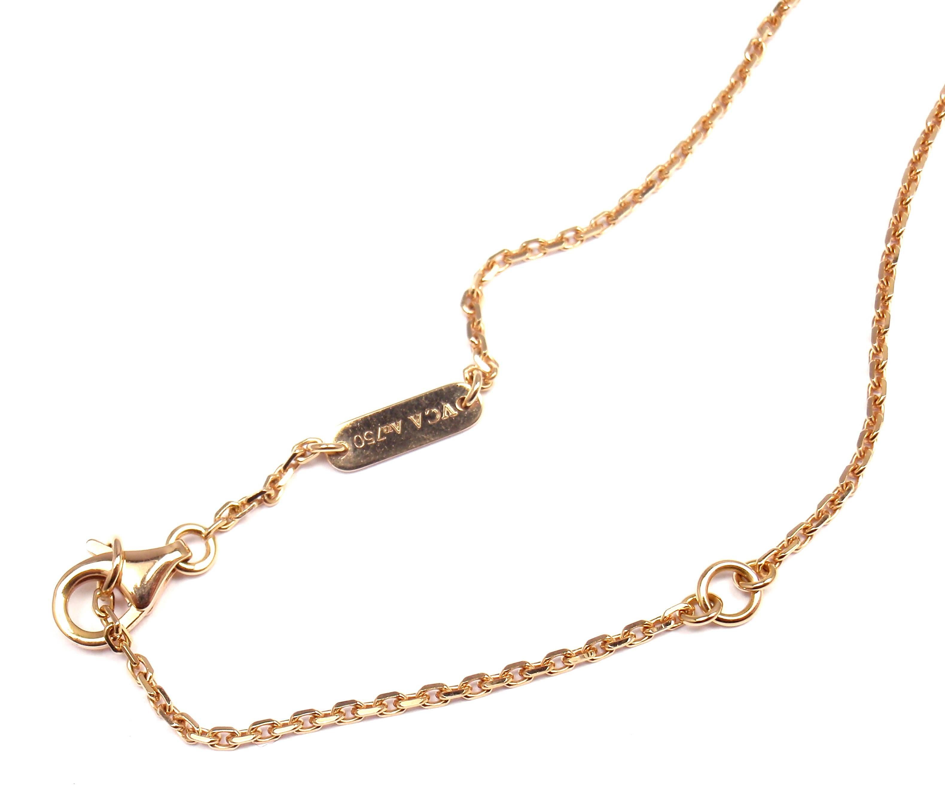 Van Cleef & Arpels Ltd Ed Alhambra Diamond Mother-of-Pearl Rose Gold Necklace 4