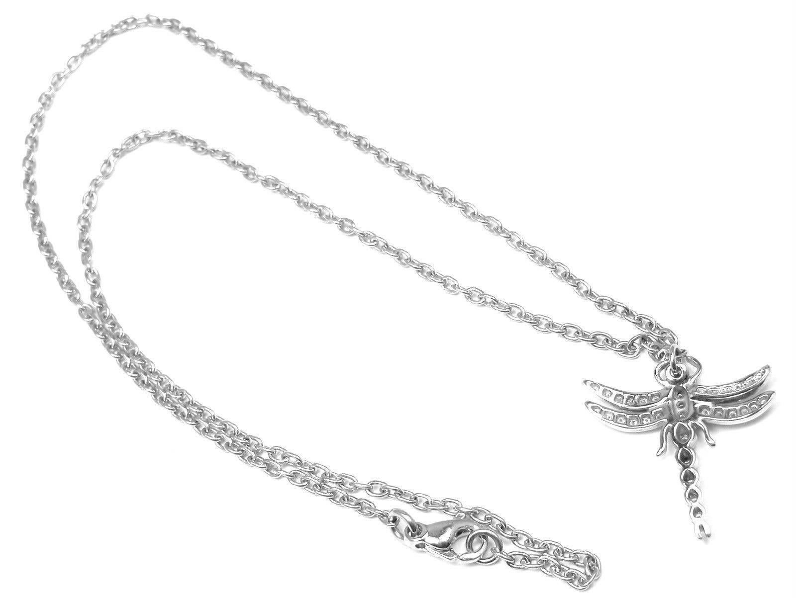 Tiffany & Co. Dragonfly Diamond Platinum Pendant Necklace 2